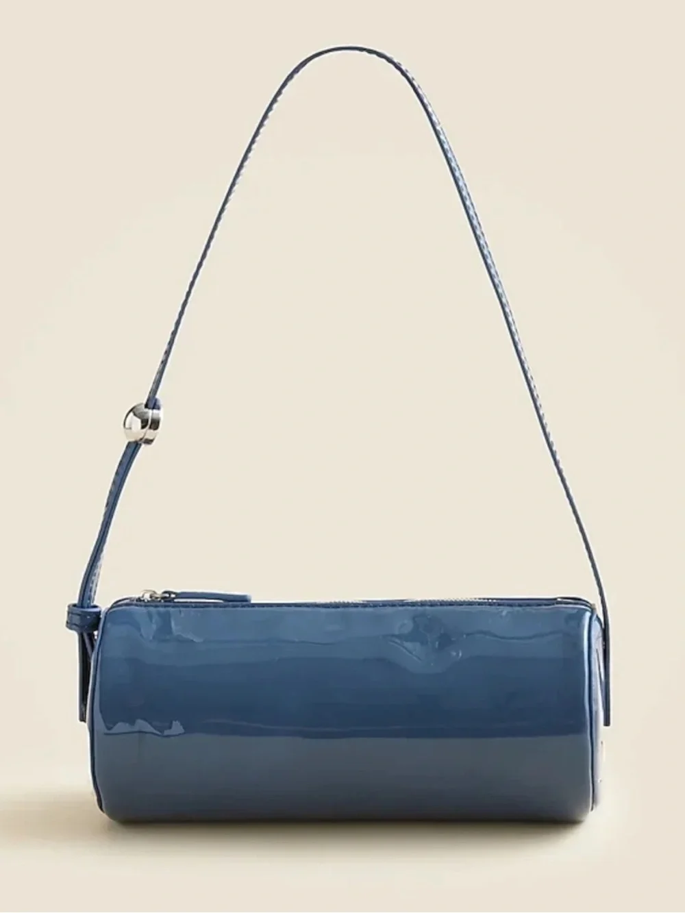 J. Crew Navy Gloss Patent Cylinder Shoulder Bag